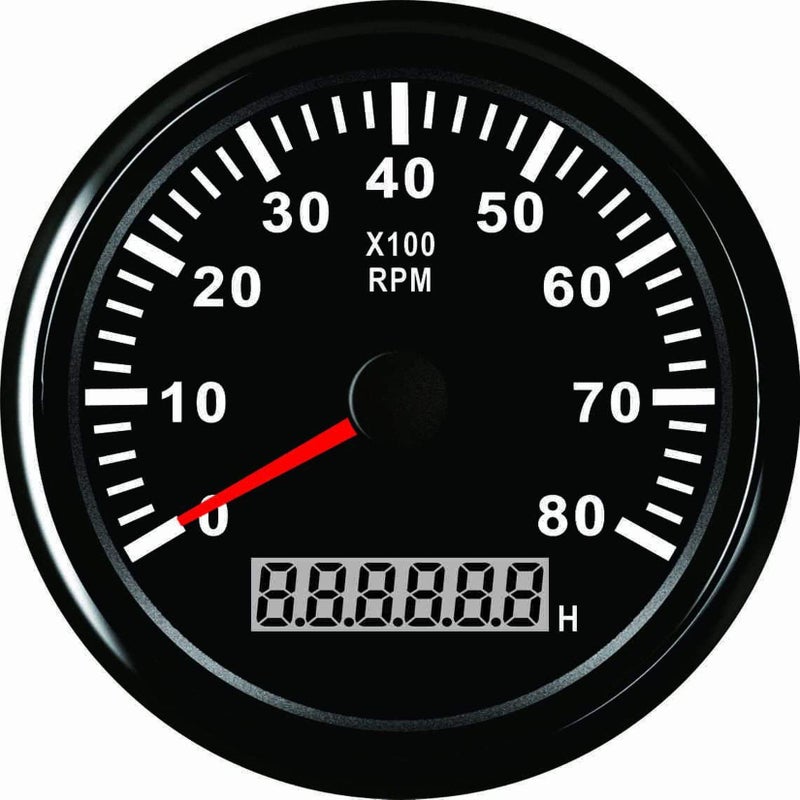 SAMDO 85mm Marine Tachometer Car Truck Boat Tacho Gauge with Hour Meter Waterproof 8000 RPM 12V 24V - Image 1